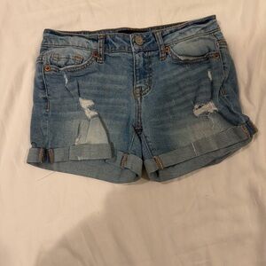 Aeropostale Light Blue Distressed Jean Shorts